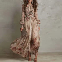 Amelia | Vestido comprido floral de cintura subida