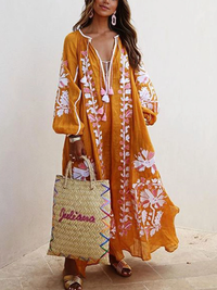 Vestido Maxi Estampado Boho Oversize
