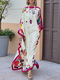 Vestido Maxi Elegante em Cetim Estampado