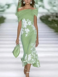 Vestidos Elegantes com Estampado Floral Primavera Verão