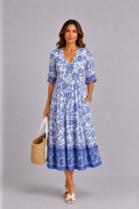 Keisha | Vestido floral com decote em V