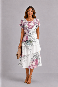 Diana | Vestido elegante com folhos
