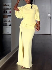 Vestido Maxi Amarelo Sem Costas