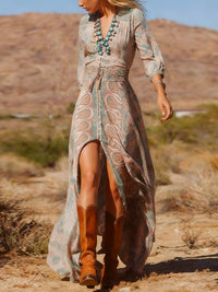 Vestido Maxi con Abertura Estilo Boho