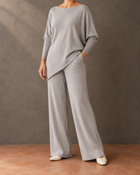 Amélia | Conjunto com camisola de manga-morcego e calças largas