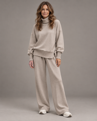 Flavia | Conjunto Coordenado em Felpa Larga — Greige