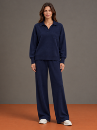 NICOLETTA | Conjunto com gola polo aberta