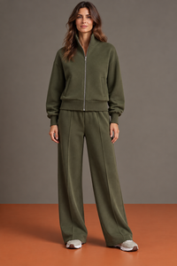 Vittoria | Conjunto com casaco bomber e calças com prega